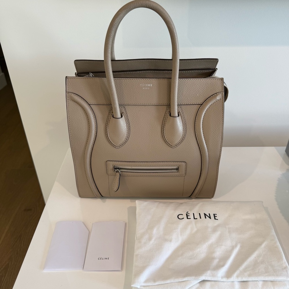 Celine Tan Luggage Bag Grainy Leather Mini - Picture 12 of 12